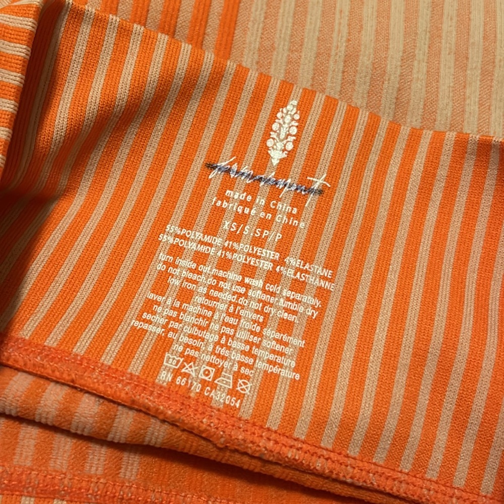 FP Movement by Free People Papaya Stripe Mixing Bike Shorts - Picture 6 of 9